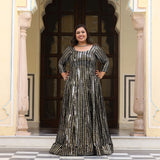Sparkling Night Embroidered Pure Georgette Anarkali Dress