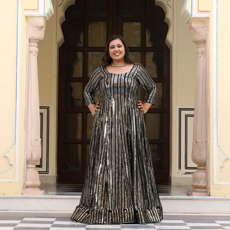 Sparkling Night Embroidered Pure Georgette Anarkali Dress