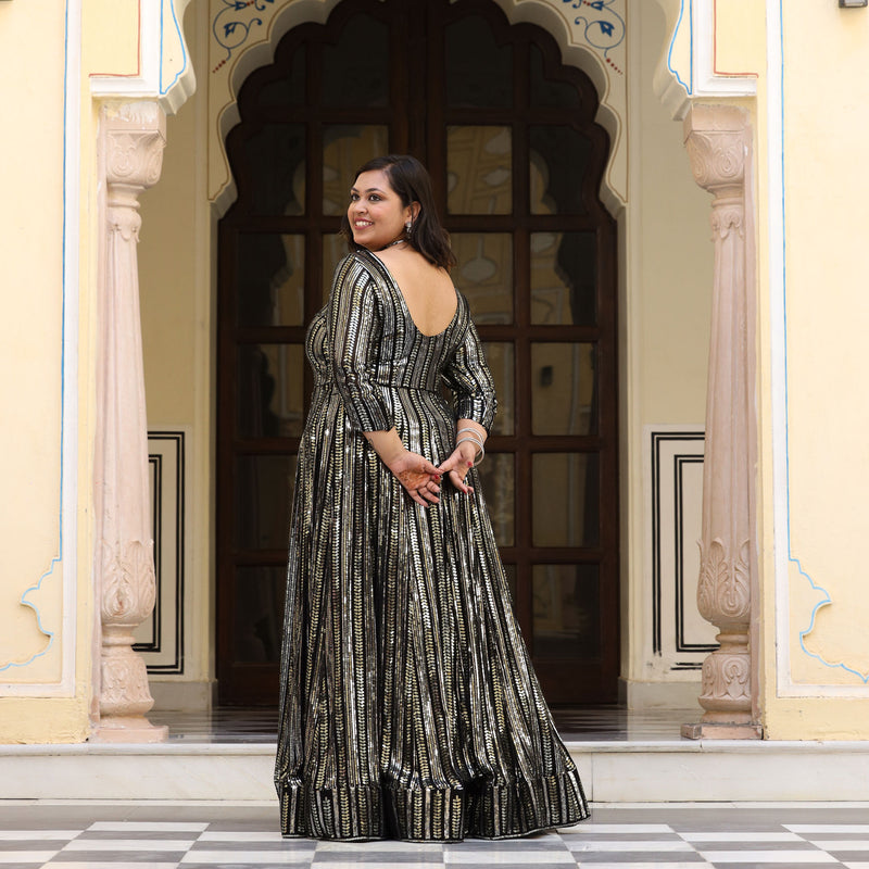 Sparkling Night Embroidered Pure Georgette Anarkali Dress