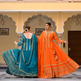 Mayura Blue Sequin Embroidered Lehenga  Set