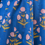 Cobalt Blue Floral Chikan Lace Cotton Anarkali Set