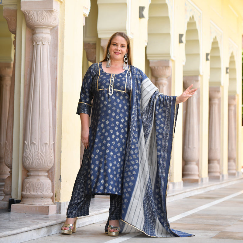 Mystic Blue Modal Kurta