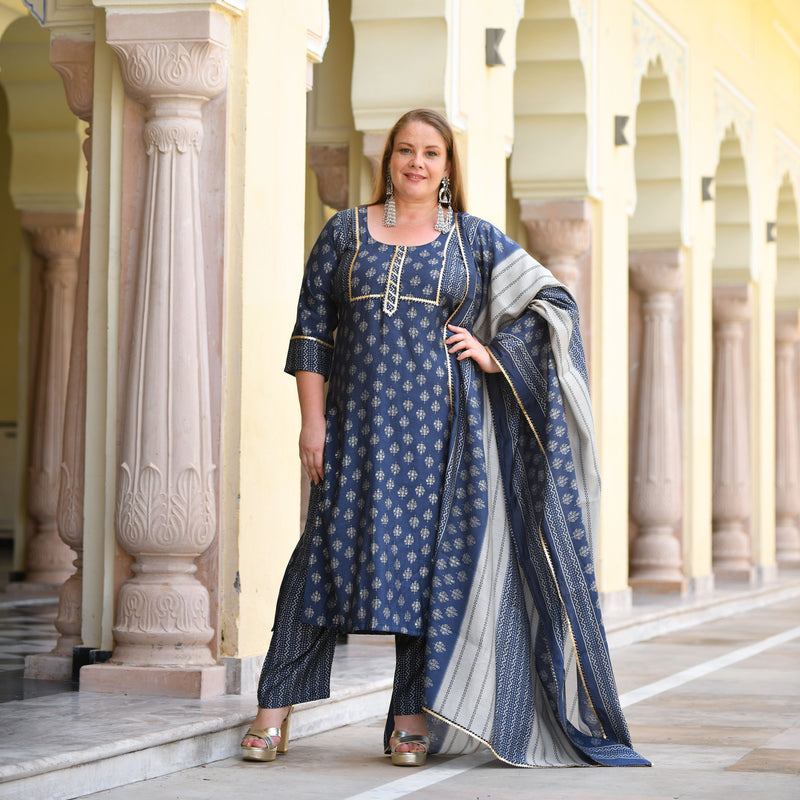 Mystic Blue Modal Kurta