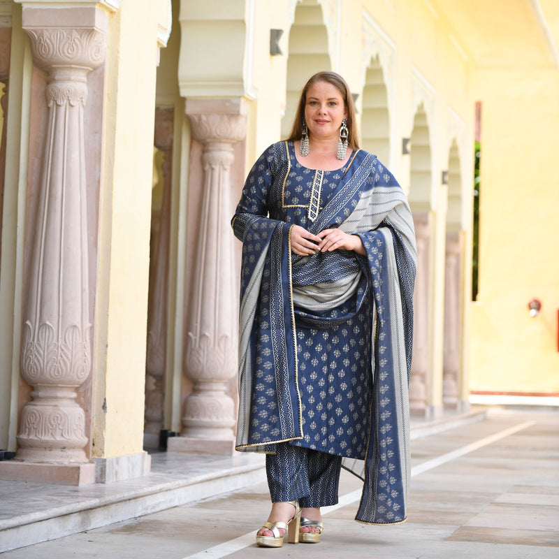 Mystic Blue Modal Kurta