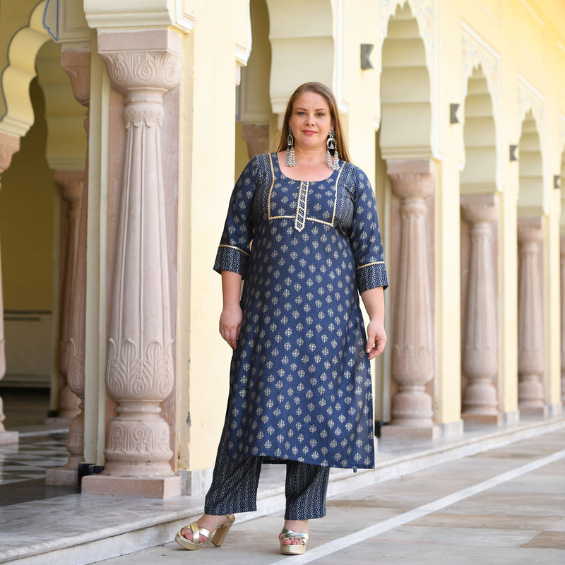 Mystic Blue Modal Kurta