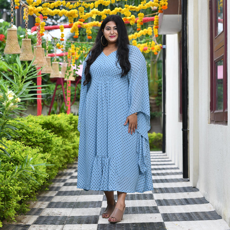 Baby Blue Polka Dress