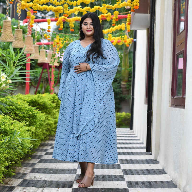 Baby Blue Polka Dress