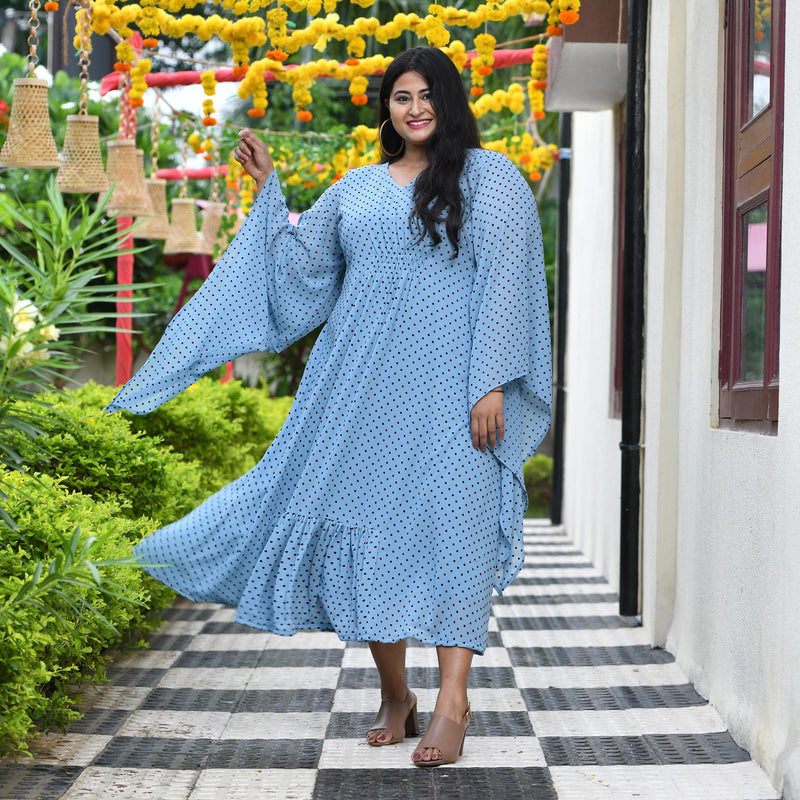 Baby Blue Polka Dress