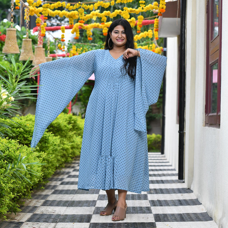 Baby Blue Polka Dress