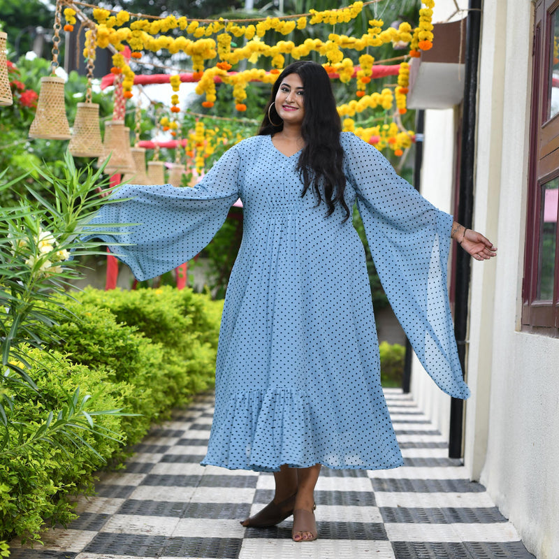 Baby Blue Polka Dress