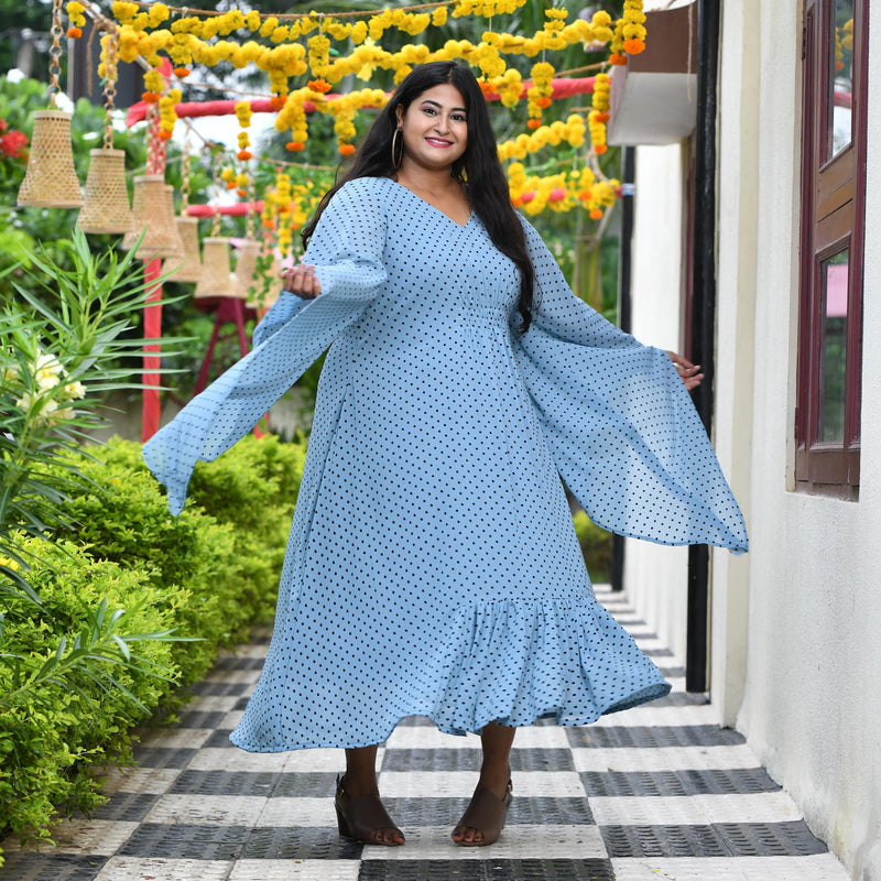 Baby Blue Polka Dress
