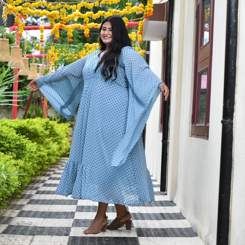 Baby Blue Polka Dress