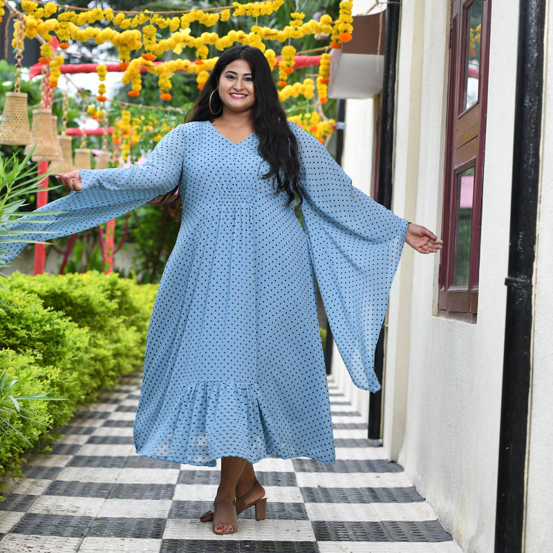 Baby Blue Polka Dress