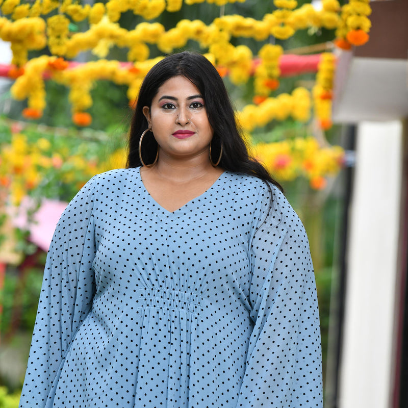 Baby Blue Polka Dress