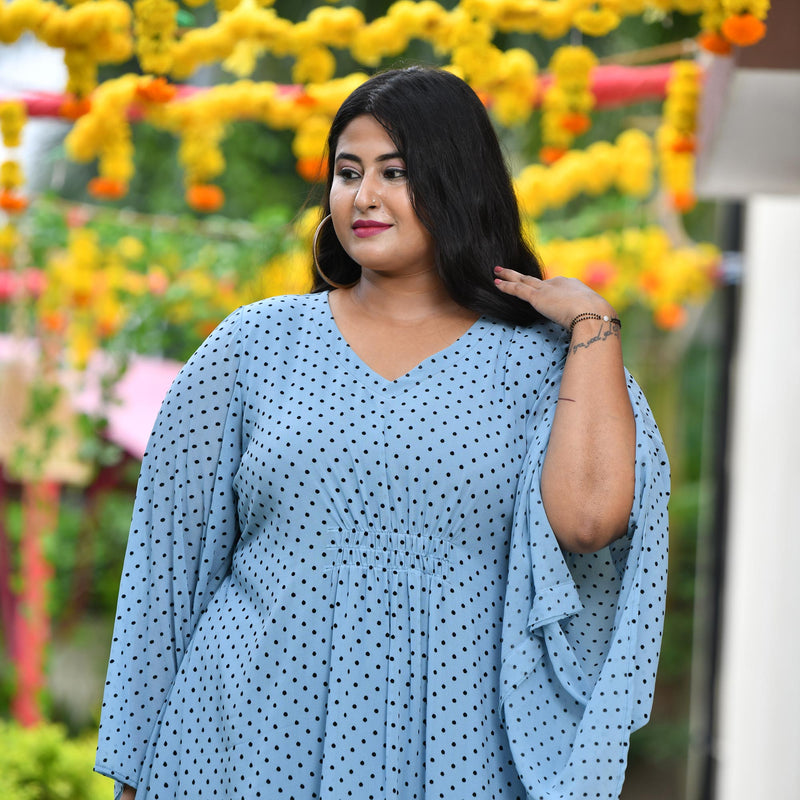Baby Blue Polka Dress