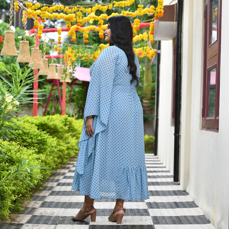 Baby Blue Polka Dress