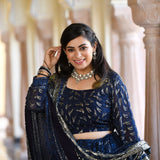 Lustrous Navy Sequin Embroidered Lehenga Set