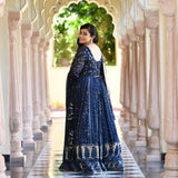 Lustrous Navy Sequin Embroidered Lehenga Set