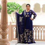 Blue Zodiac Banarasi Anarkali Dress