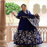 Blue Zodiac Banarasi Anarkali Dress