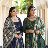 Lustrous Navy Sequin Embroidered Lehenga Set