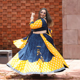 Jodhpur Neela Peela Lehenga Set