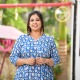 Blue Water Lily Aline Dress