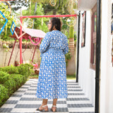 Blue Water Lily Aline Dress