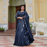 Blueberry Sequin Embroidered Lehenga Set