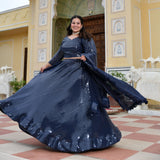 Blueberry Sequin Embroidered Lehenga Set