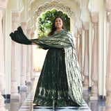 Sheen Dark Green Sequin Embroidered Lehenga Set
