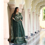 Sheen Dark Green Sequin Embroidered Lehenga Set