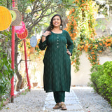 Emerald Elegance Rayon Kurta With Pant