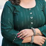 Emerald Elegance Rayon Kurta With Pant