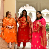 Crimson Red Banarasi Pure Georgette Suit Set