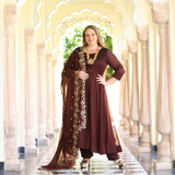 Cocoa Brown Dual Tone Georgette Anarkali Set