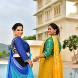 Samundri Neela Gota Patti Blouse