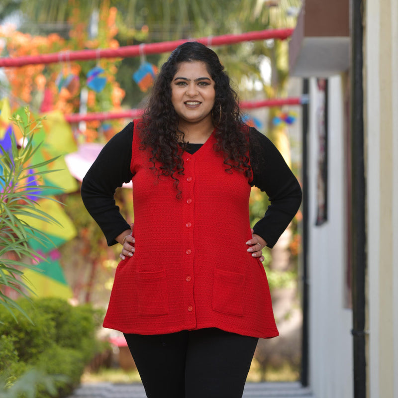 Woollen Black Stretchable Knitted Top