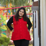 Woollen Cornell Red Knitted Cardigan