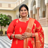Crimson Red Banarasi Pure Georgette Kurta