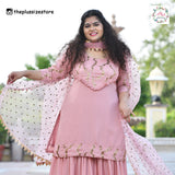 Rose Gold Sequin Crepe Sharara Set