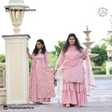 Rose Gold Sequin Crepe Sharara Set