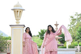 Rose Gold Sequin Crepe Sharara Set