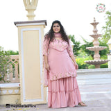 Rose Gold Sequin Crepe Sharara Set