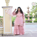 Rose Gold Sequin Crepe Sharara Set