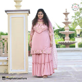 Rose Gold Sequin Crepe Sharara Set