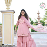 Rose Gold Sequin Crepe Sharara Set