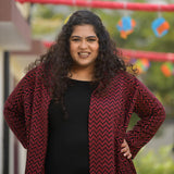 Woollen Black Stretchable Knitted Top
