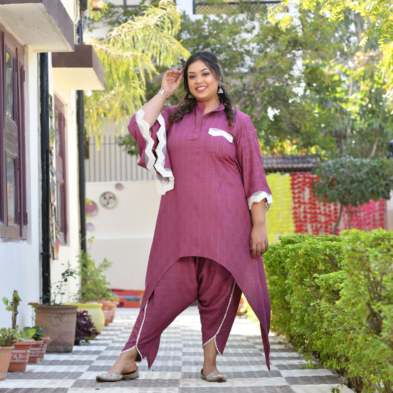 Glamorous Dahlia Dhoti Set