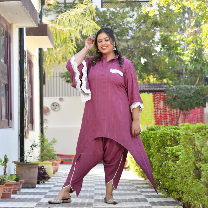 Glamorous Dahlia Dhoti Set